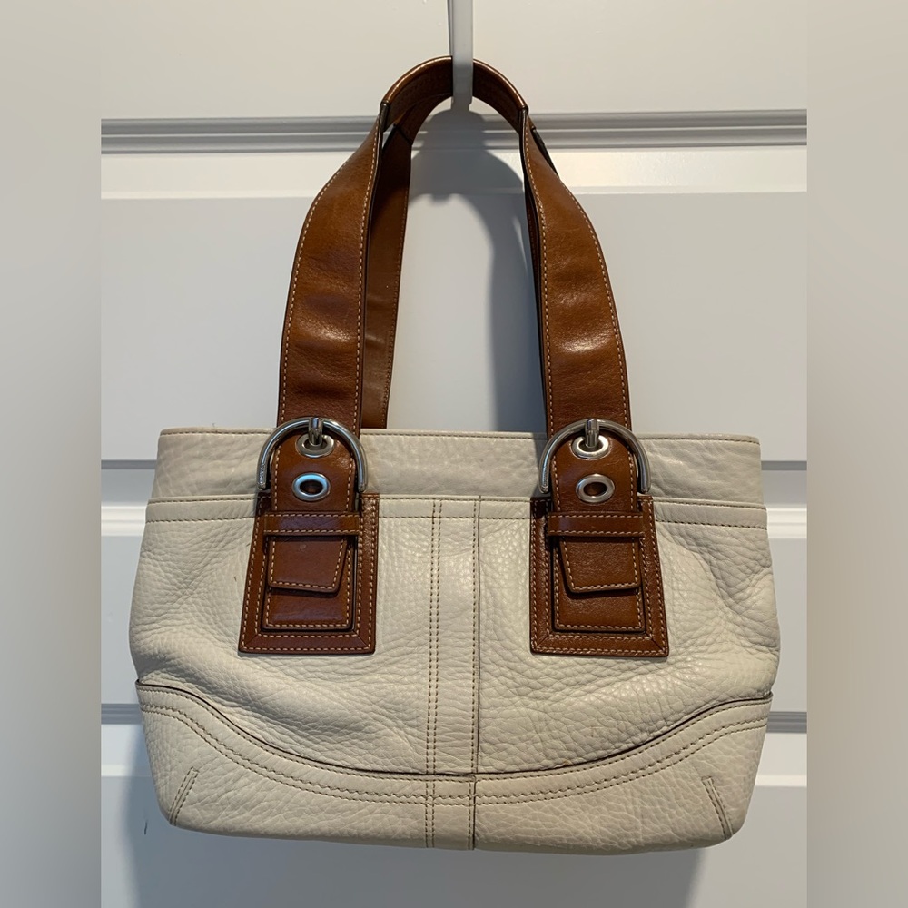 Coach handbag, off white